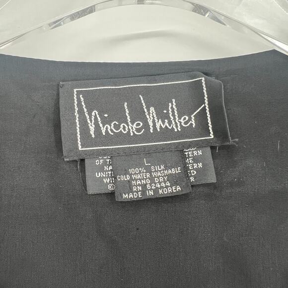 Nicole Miller Holiday Vest Womens L Silk Santa Naughty Christmas Limited Edition - Picture 3 of 6